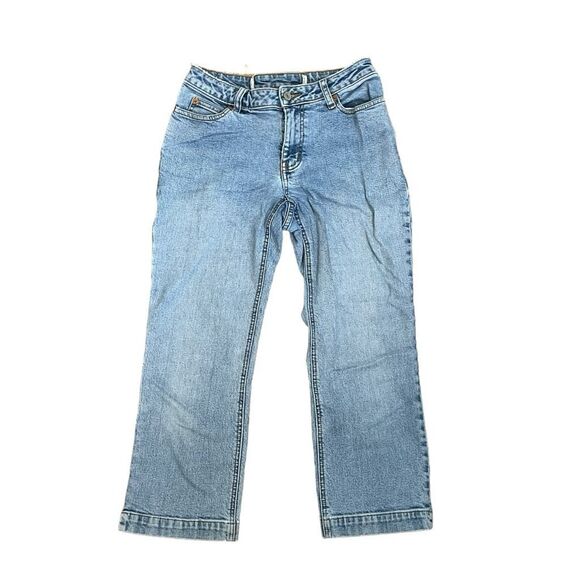 Gap Classic Cropped Straight Leg Jeans Blue Light Wash Low Rise 1 - Picture 1 of 6